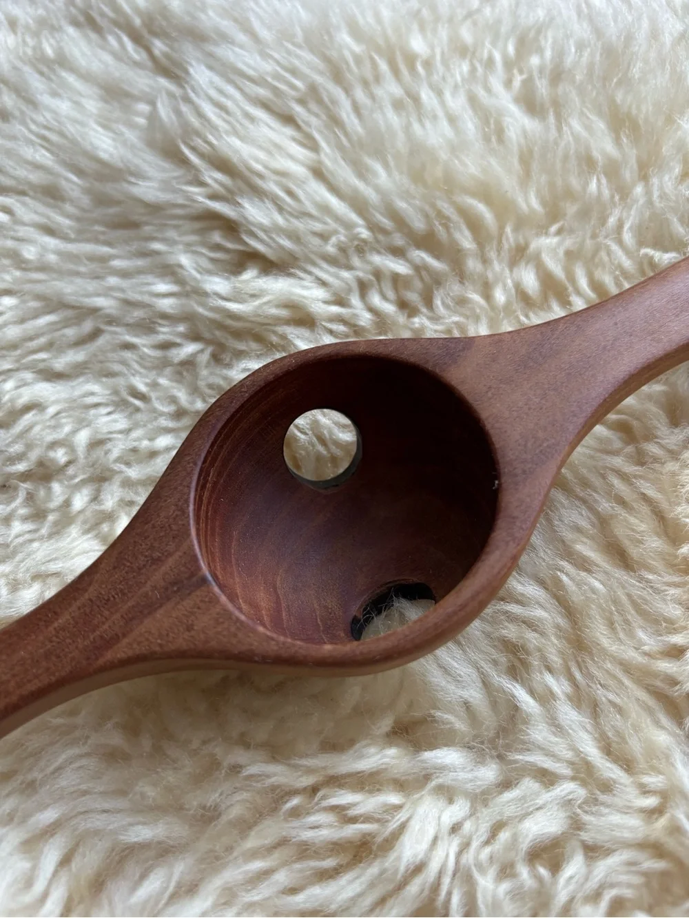 Hand Carved Wooden Egg Separator